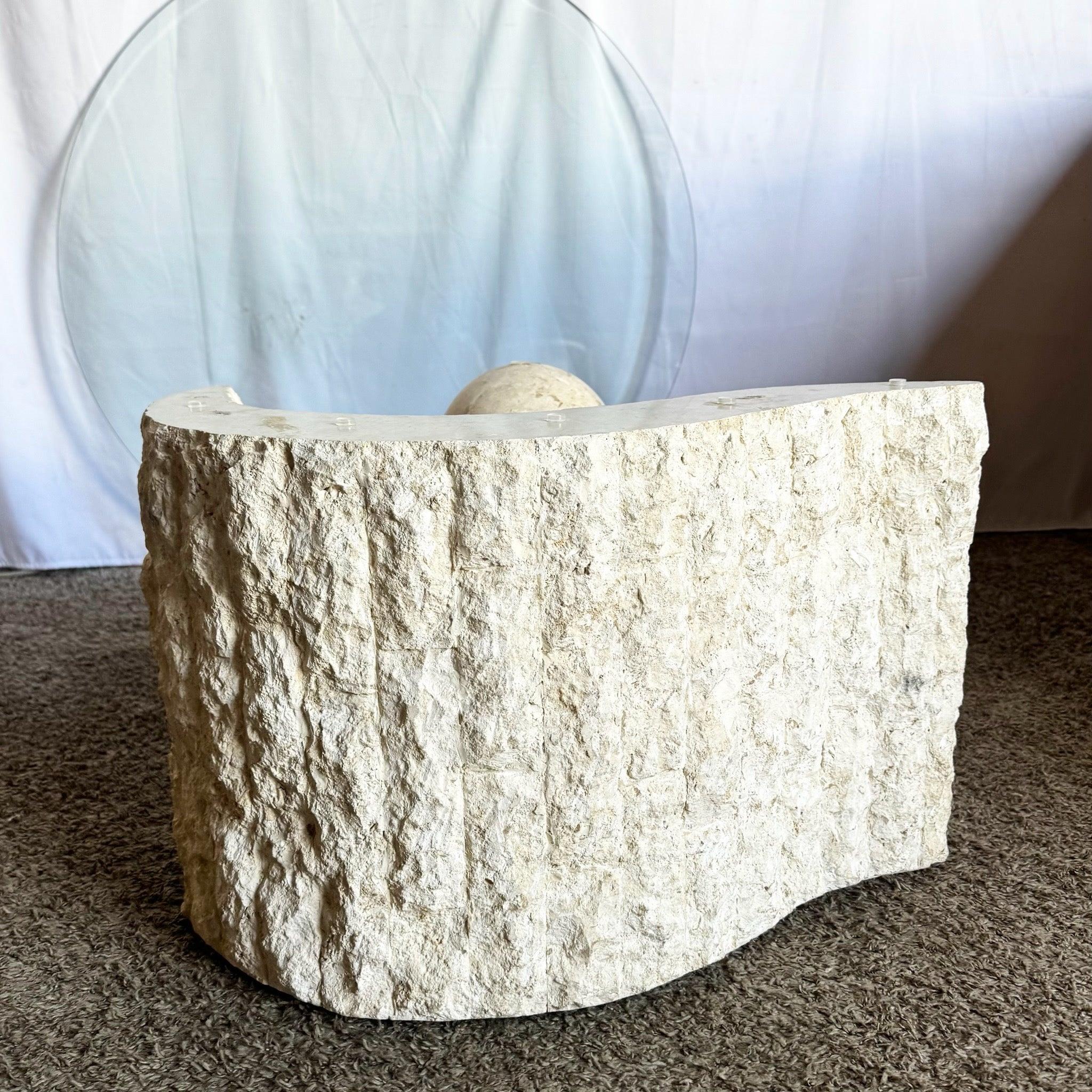 Elevate your space with this Postmodern Tessellated Stone Table—where artful design meets timeless elegance.
 
 We sell items as acquired, without restoring or repairing. Vintage pieces may have age-related wear. Review photos carefully, ask