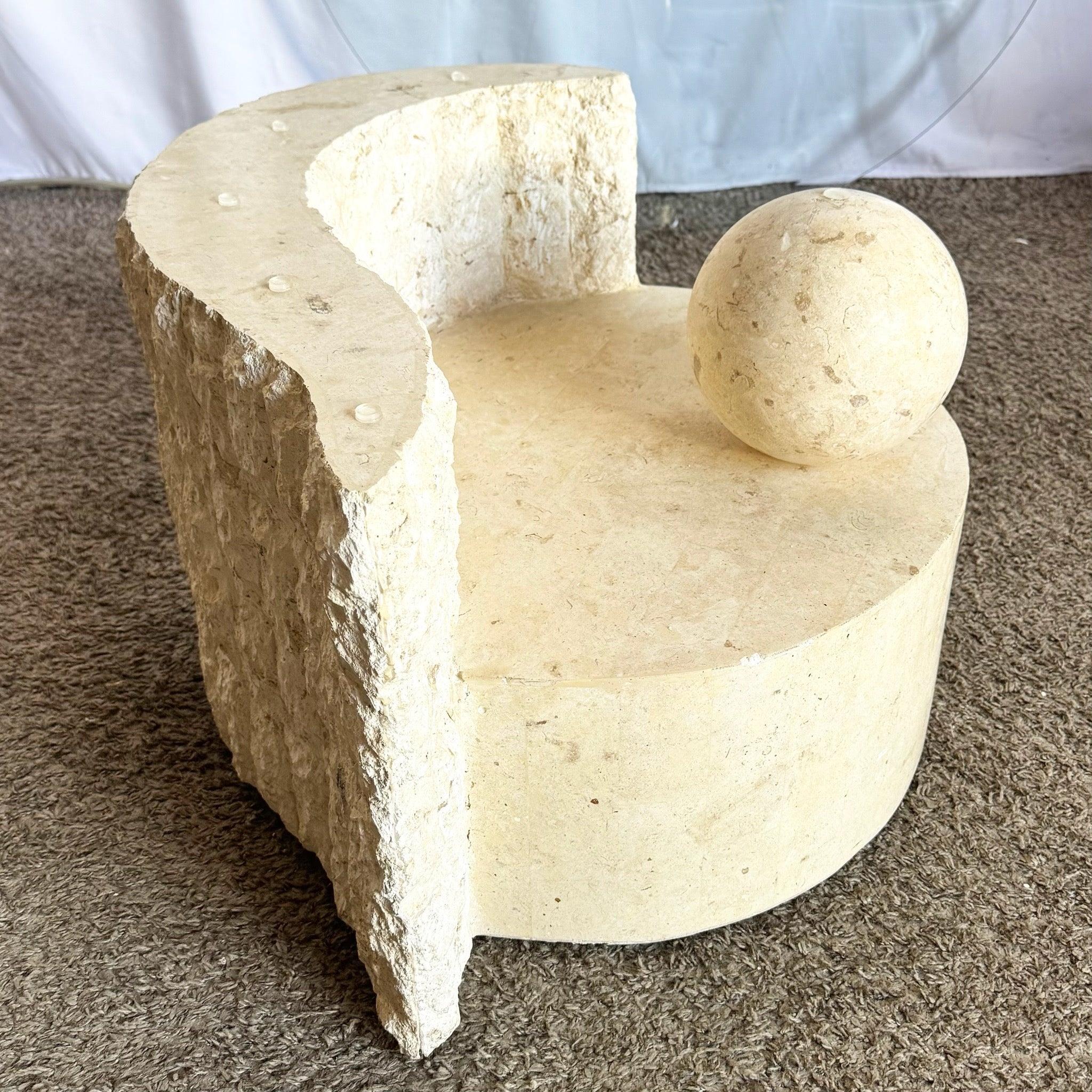 Postmodern Sculpted Tessellated Stone Coffee Table In Good Condition For Sale In Delray Beach, FL