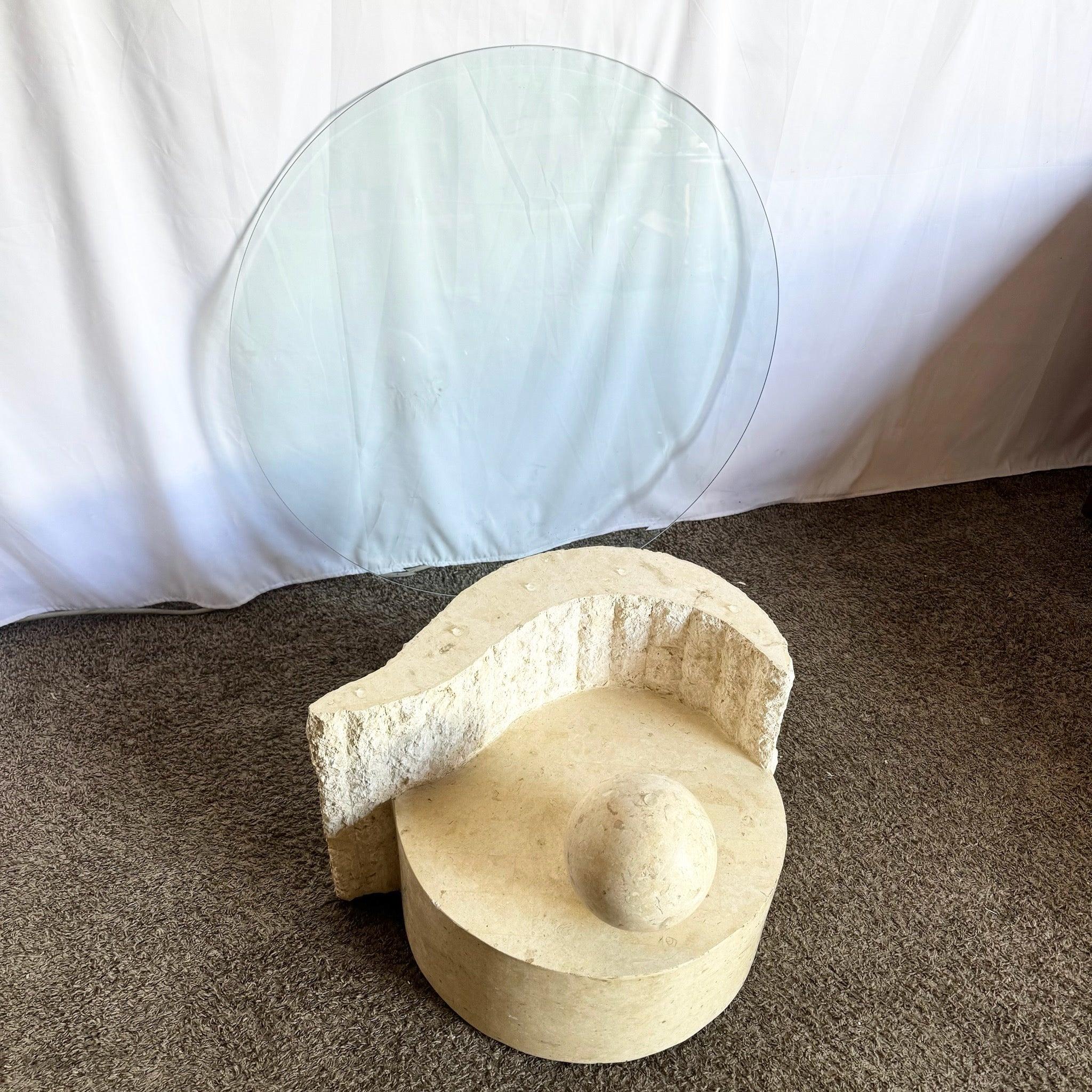 Postmodern Sculpted Tessellated Stone Coffee Table For Sale 1