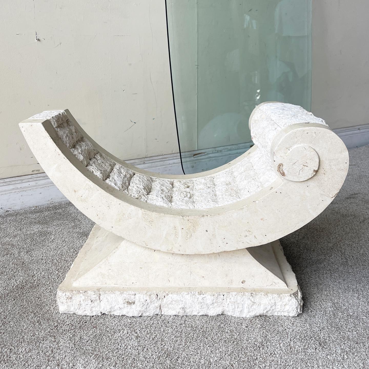 Postmodern Sculpted Tessellated Stone Coffee Table In Good Condition In Delray Beach, FL
