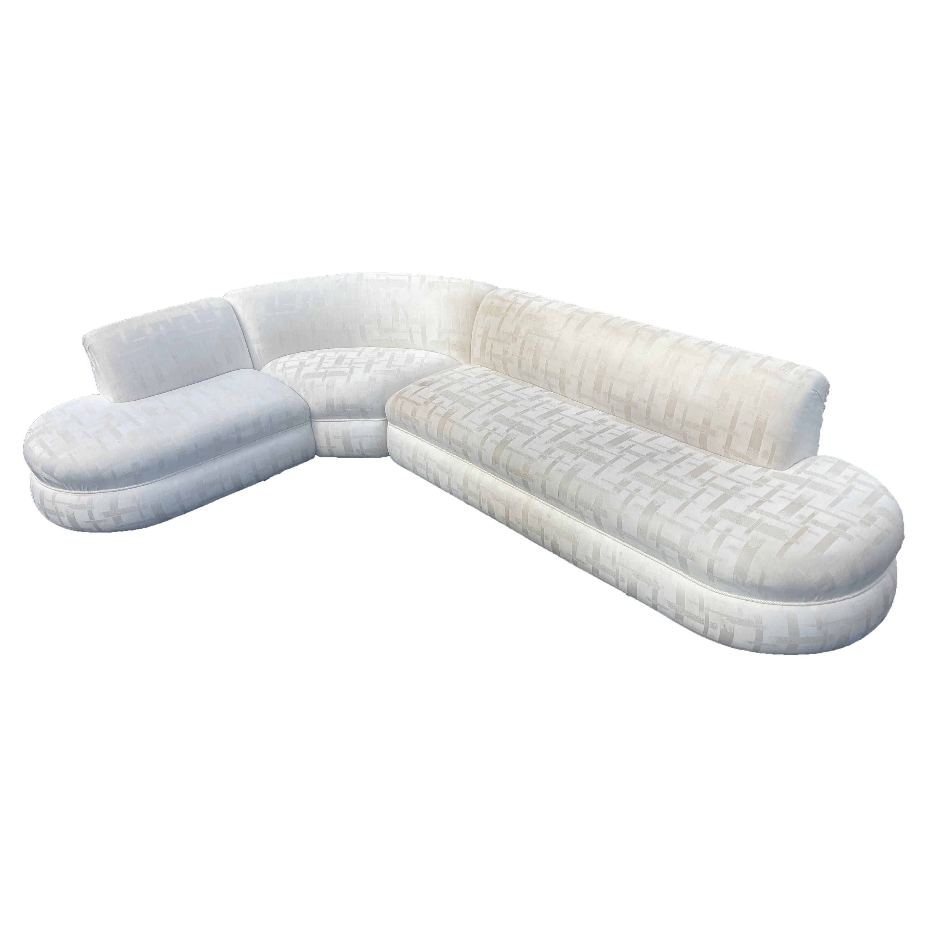 Sculpted Walnut Sofa by Erwin Lambeth for Tomlinson Furniture Co. at