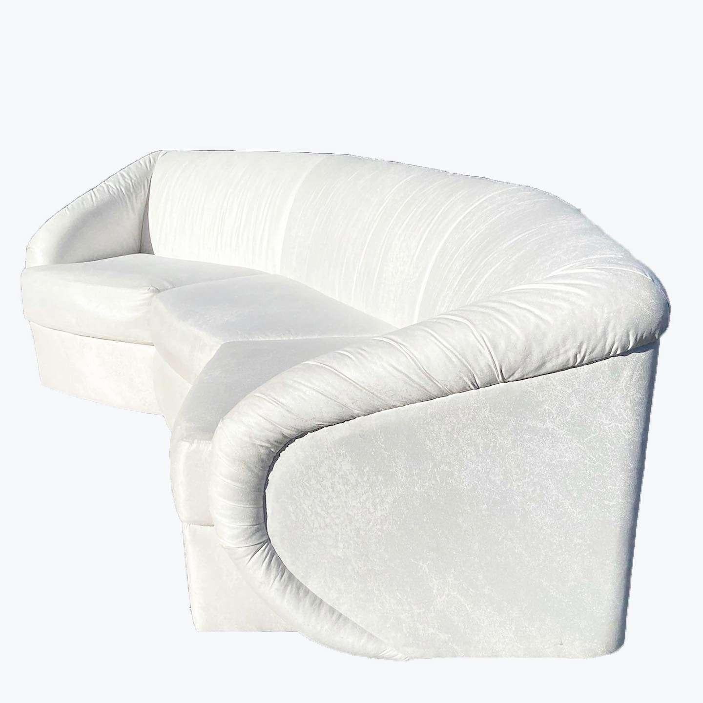 Post-Modern Postmodern Sculpted White Sofa by Carson’s