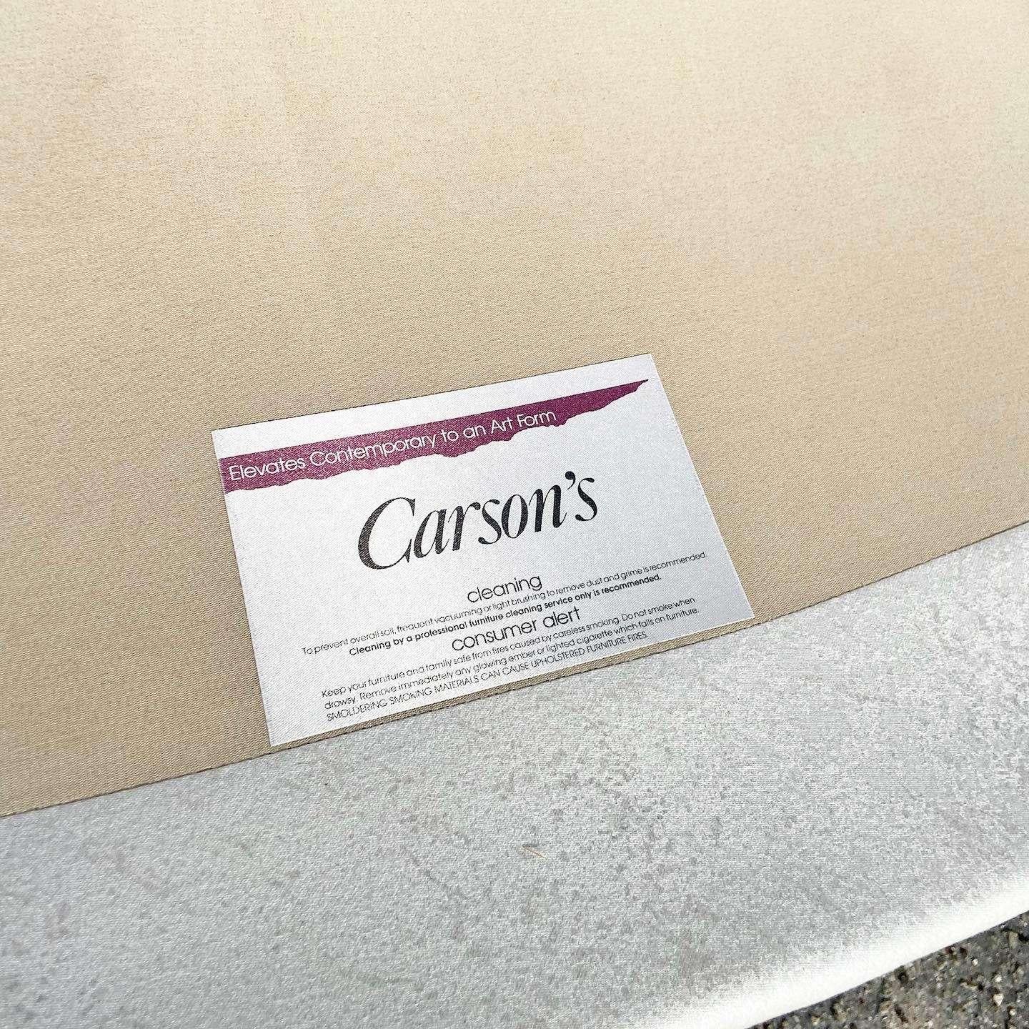 Fabric Postmodern Sculpted White Sofa by Carson’s