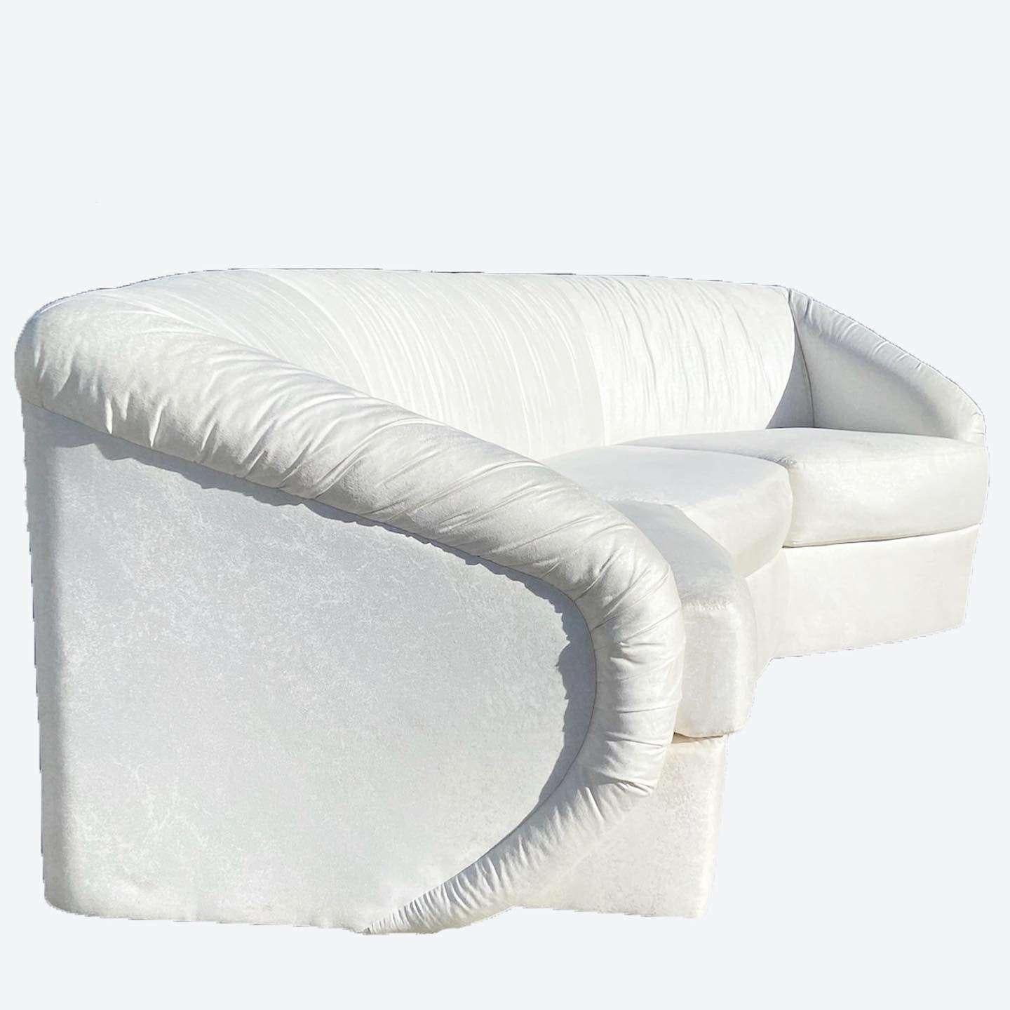 Postmodern Sculpted White Sofa by Carson’s 1