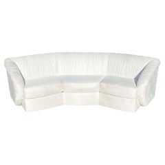 Retro Postmodern Sculpted White Sofa by Carson’s