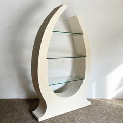 Postmodern Sculpted White Stucco Etagere/Bookshelf