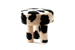 Organic Postmodern Cow Furry Stool Ritmo
