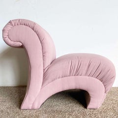 Postmodern Sculptural Curved Pink Lounge Chair