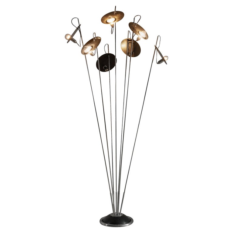 Postmodern Sculptural Italian Floor Lamp with Multiple Shades For Sale