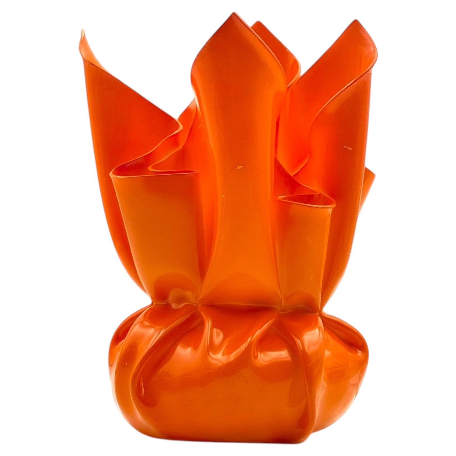 Postmodern Sculptural Orange Table Lamp by Les Eclarares, France, 1990s For Sale
