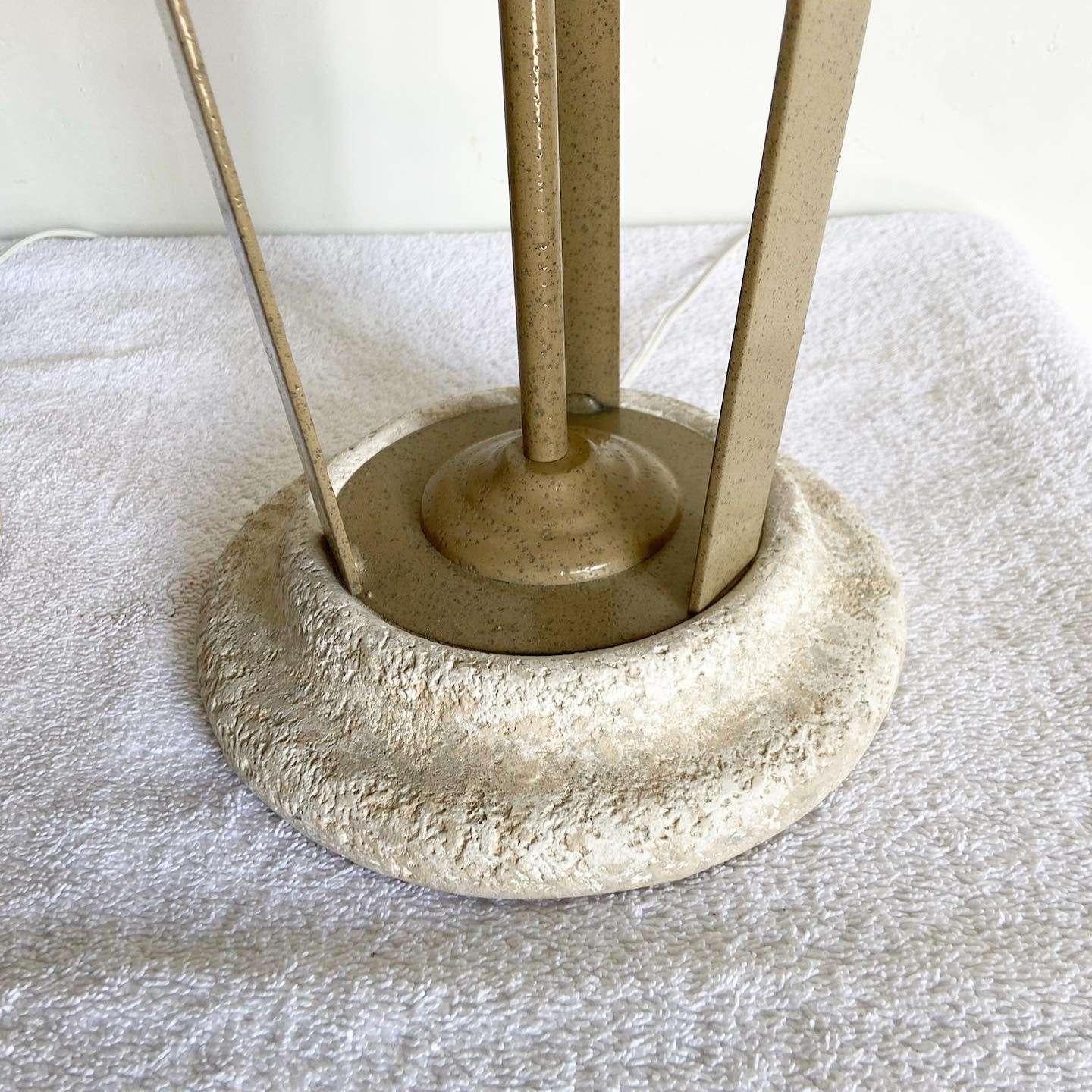 Postmodern Sculptural Plaster and Metal Table Lamps - a Pair In Good Condition For Sale In Delray Beach, FL