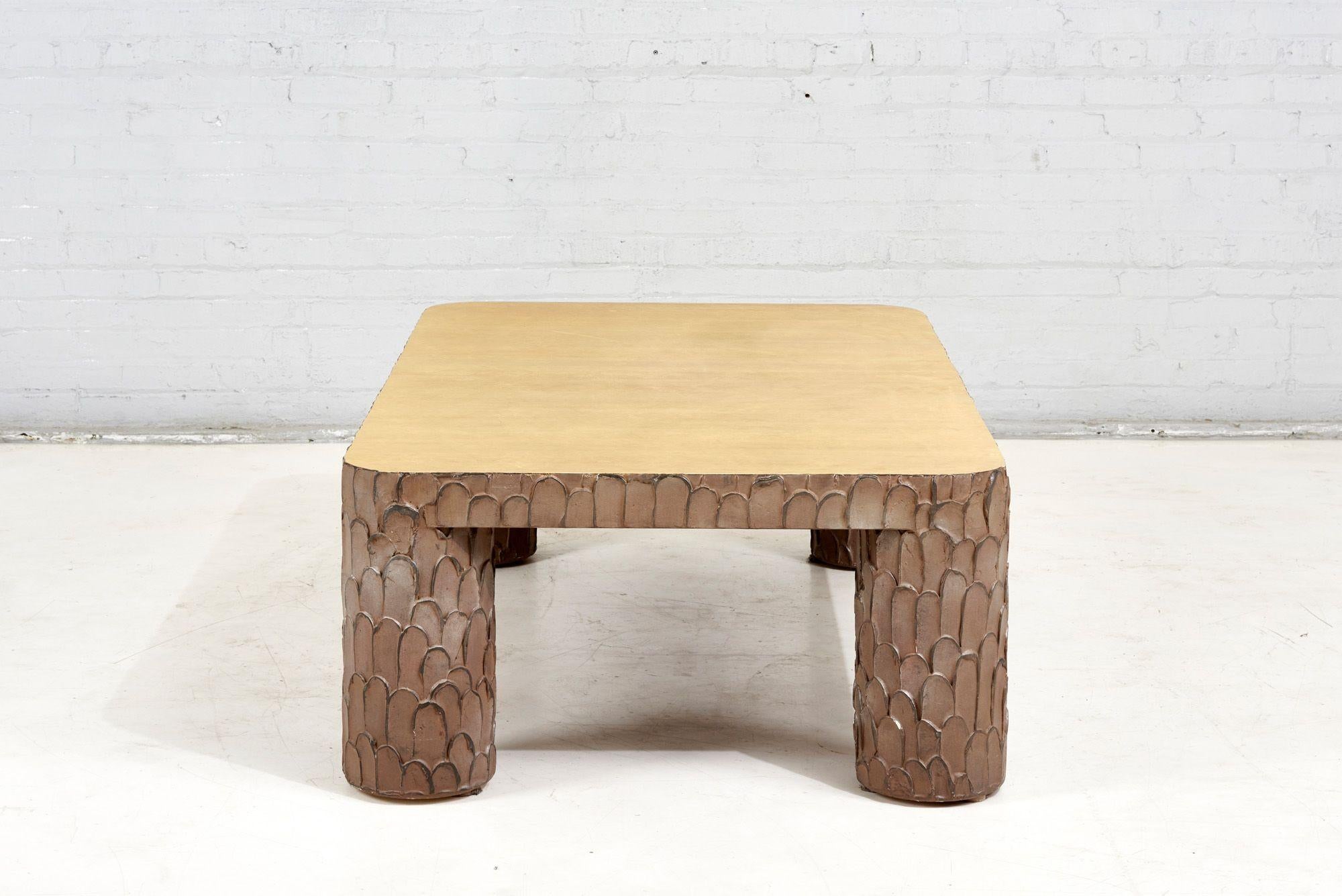 American Post Modern Sculptural Plaster Coffee Table, 1970 For Sale