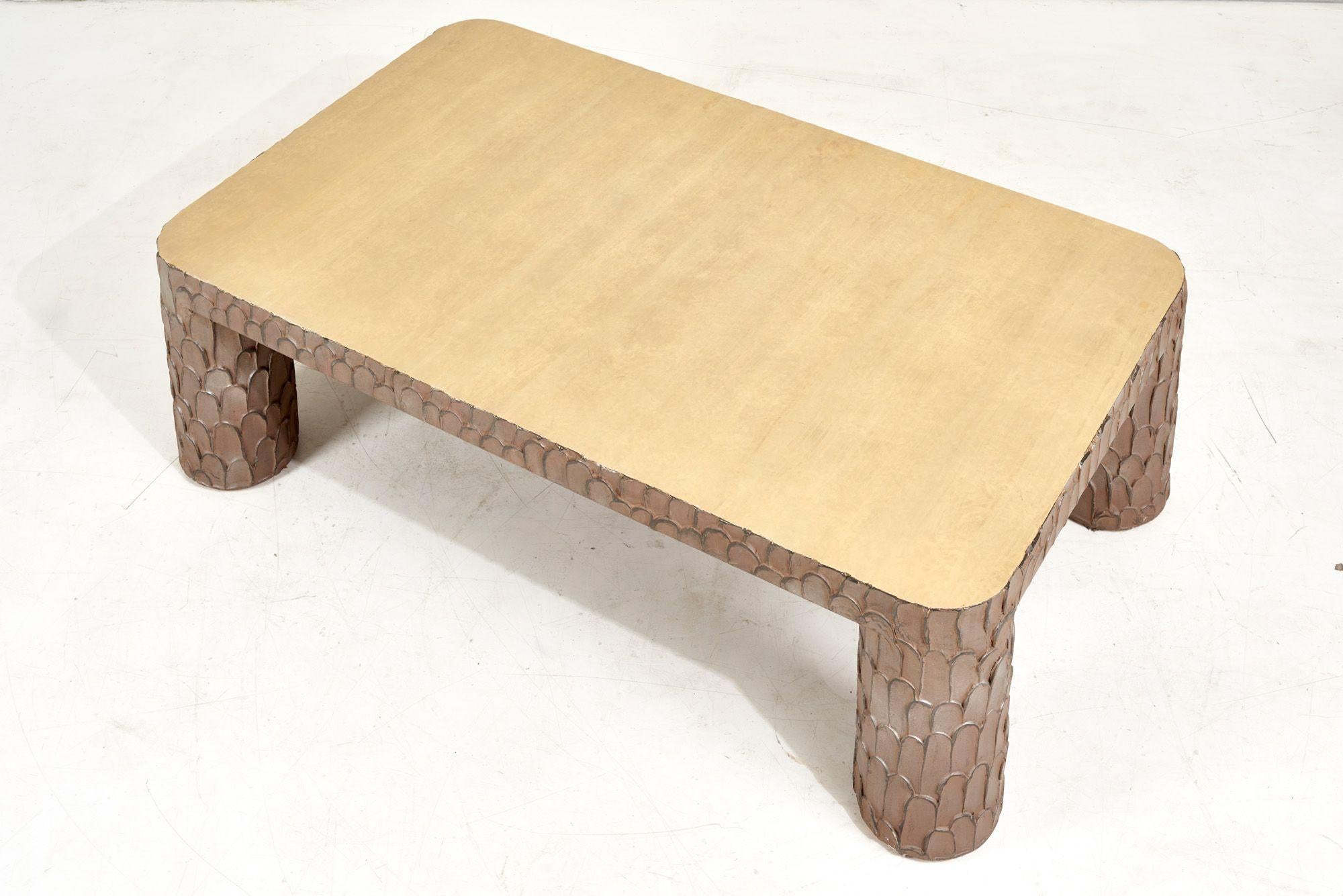 Post Modern Sculptural Plaster Coffee Table, 1970 In Good Condition For Sale In Chicago, IL