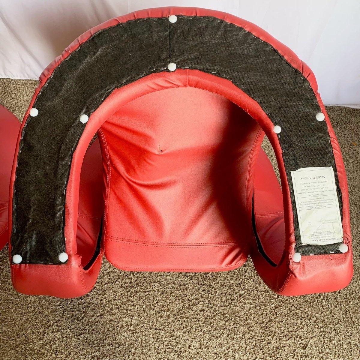 Postmodern Sculptural Red Tongue Lounge Chairs - A Pair For Sale 1