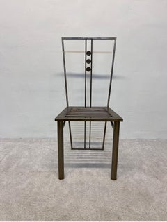 Postmodern Sculptural Studio Crafted Steel Dining or Side Chair, 1990s