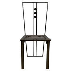 Postmodern Sculptural Studio Crafted Steel Dining or Side Chair, 1990s