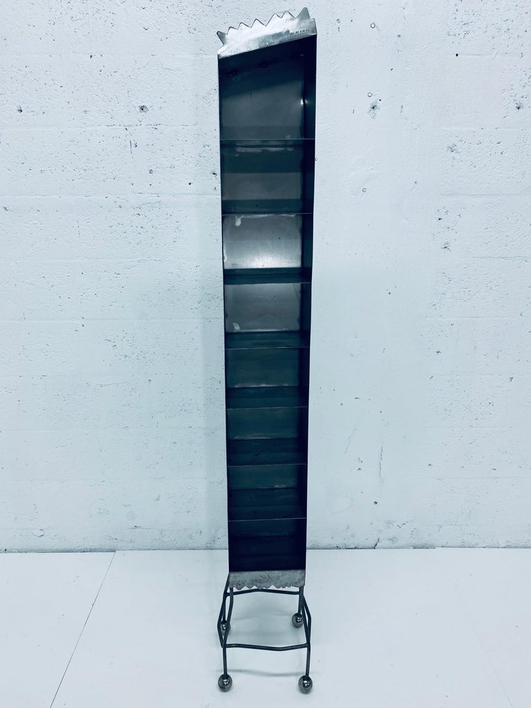 Postmodern Sculptural Studio Crafted Steel Shelving Unit at 1stDibs