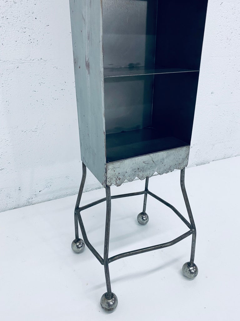 Postmodern Sculptural Studio Crafted Steel Shelving Unit at 1stDibs
