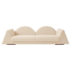Postmodern Sculptural White Bouclé Sofa Amanecer