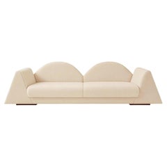 Postmodern Sculptural White Bouclé Sofa Amanecer