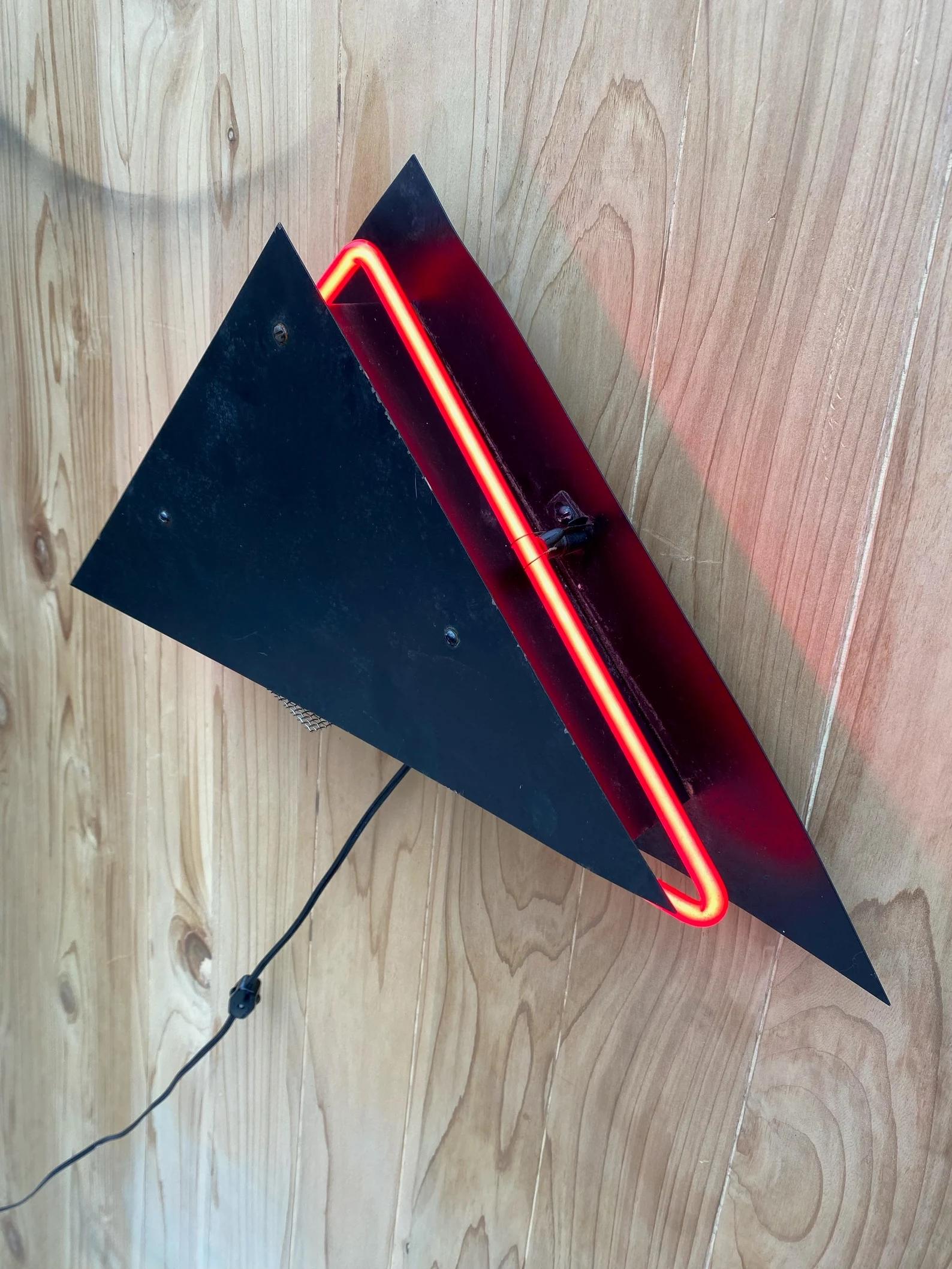 Post-Modern Postmodern Sculpture Torchiere Wall Sconce Rudi Stern “Let There Be Neon” Style For Sale