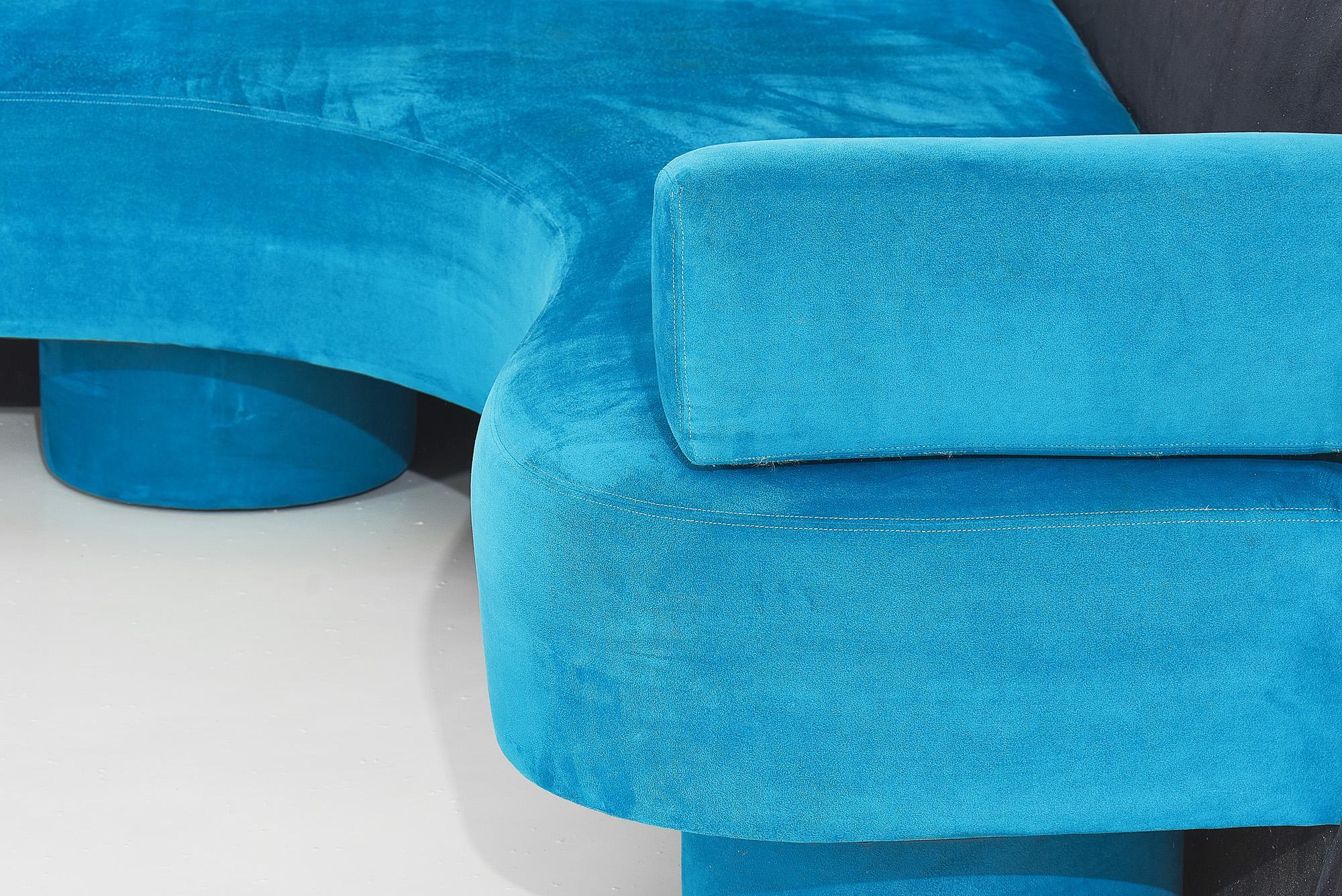 Upholstery Postmodern Sectional Sofa, 1980