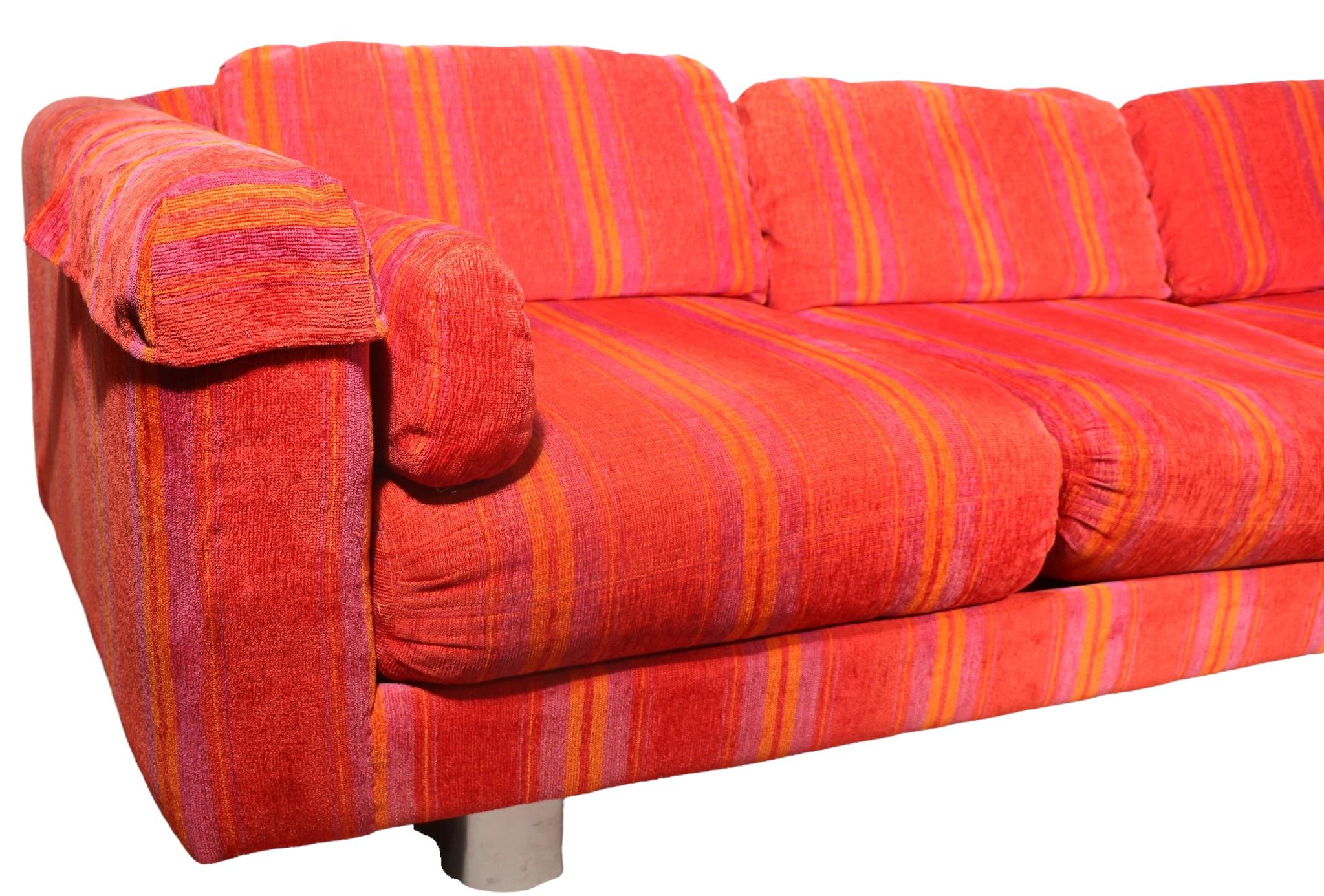 Postmodern Selig Imperial Sofa Possibly by Milo Baughman  For Sale 3