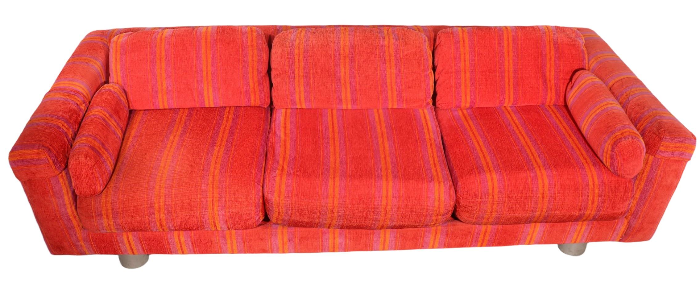 Postmodern Selig Imperial Sofa Possibly by Milo Baughman  For Sale 4