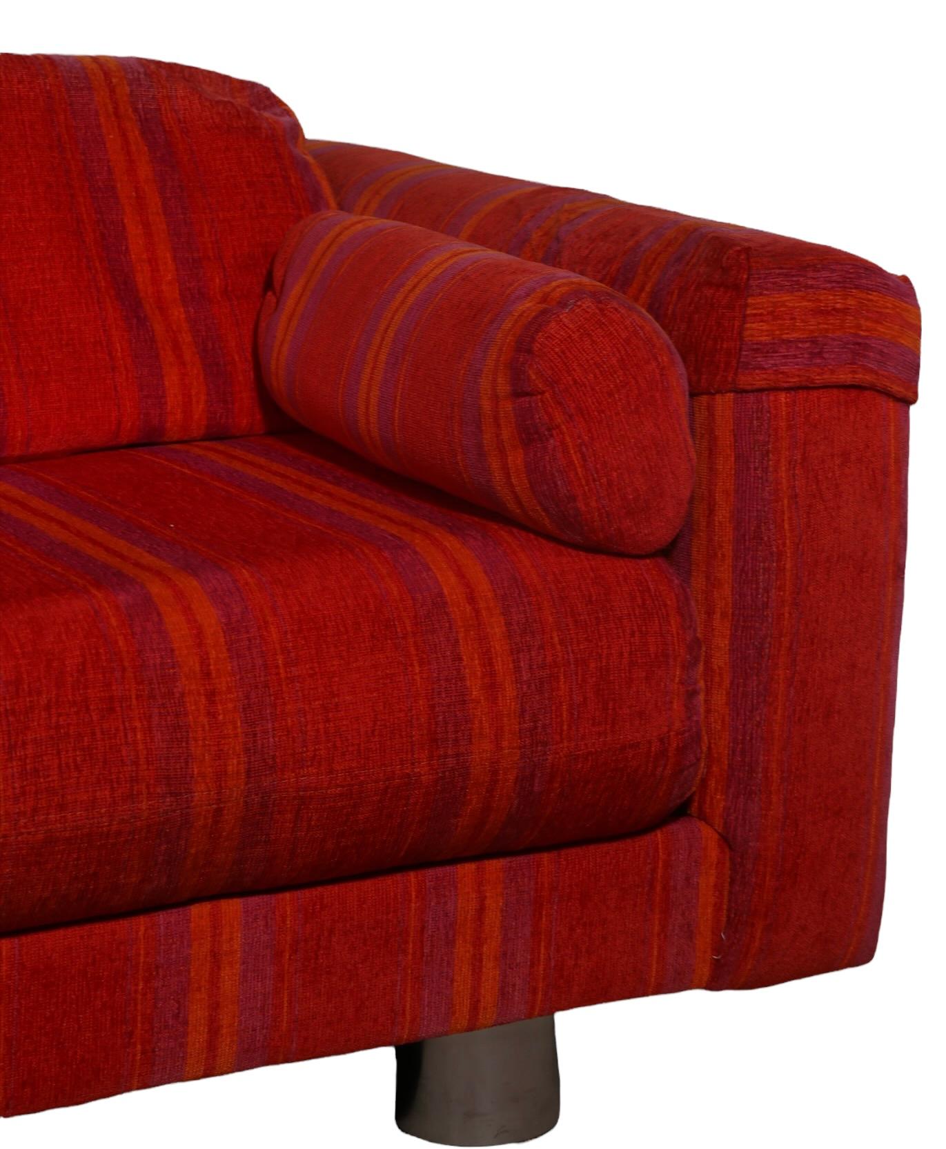 Postmodern Selig Imperial Sofa Possibly by Milo Baughman For Sale 6