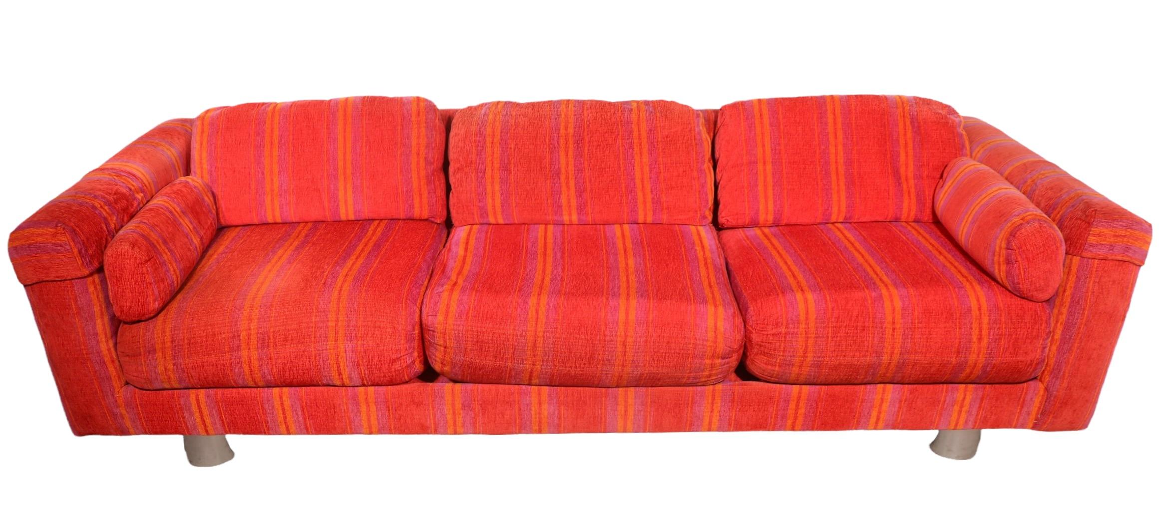 Postmodern Selig Imperial Sofa Possibly by Milo Baughman  For Sale 7