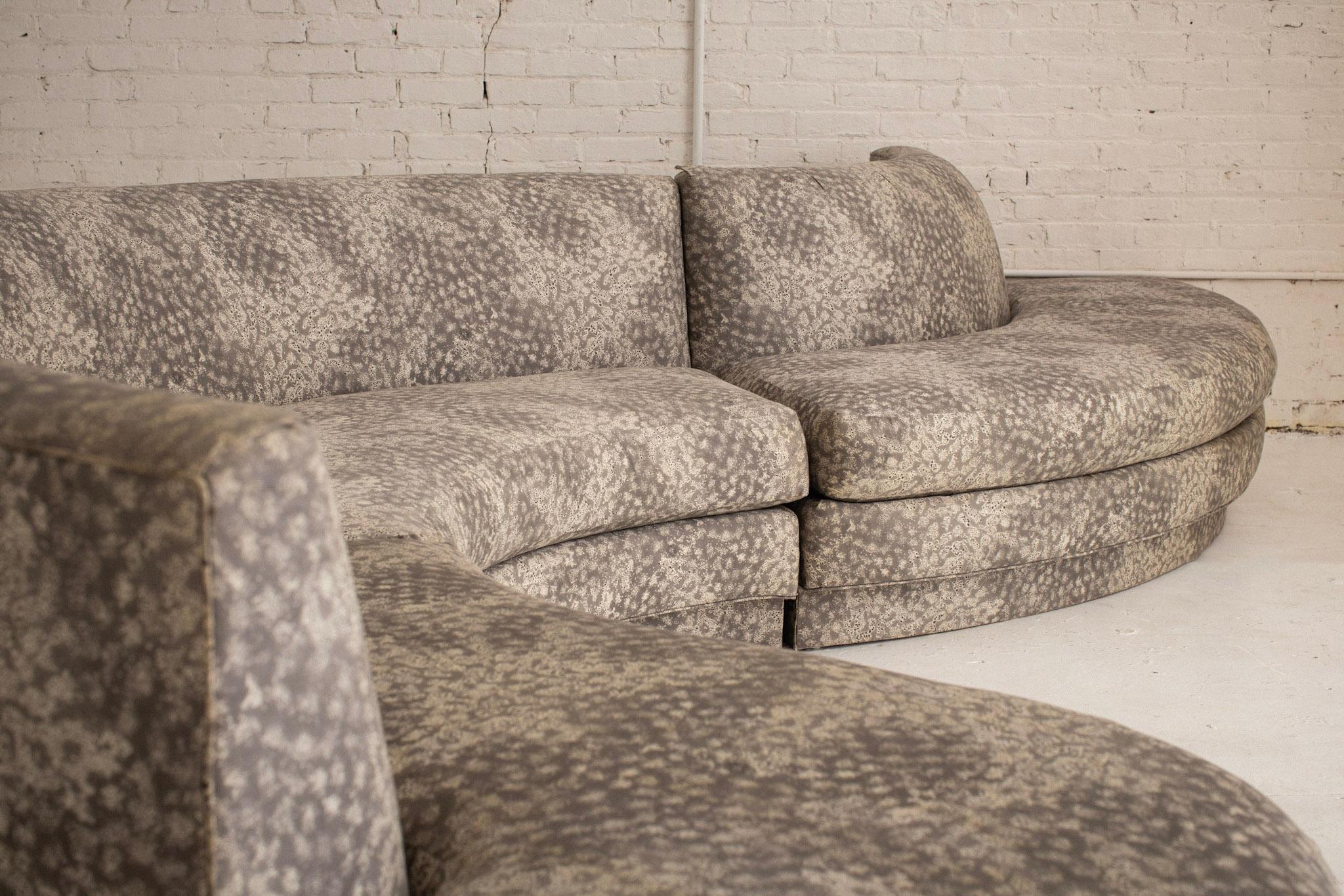 Upholstery Postmodern Serpentine 3 Piece Sectional