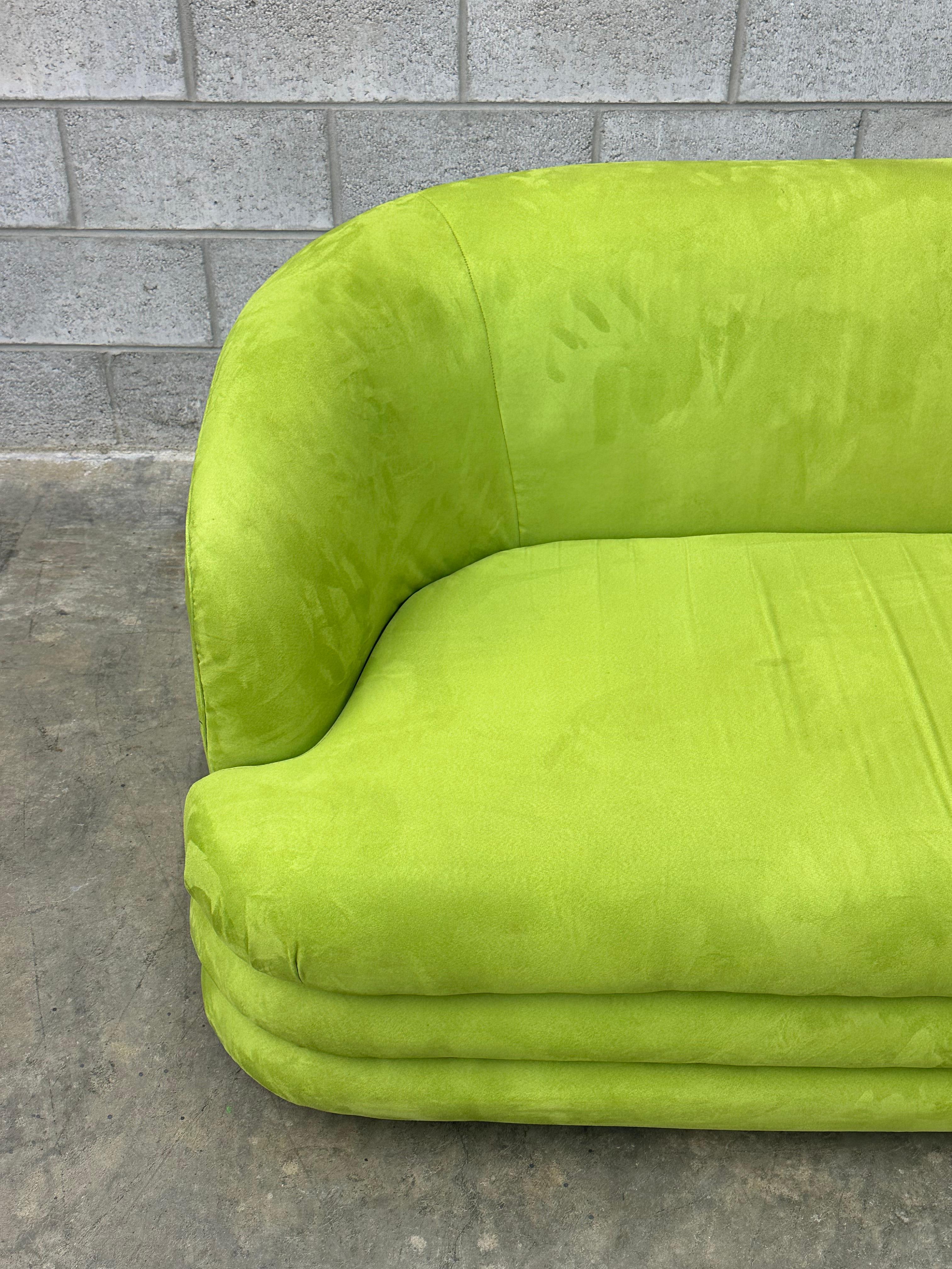 Late 20th Century Postmodern Serpentine Sectional With Stacked Base For Sale