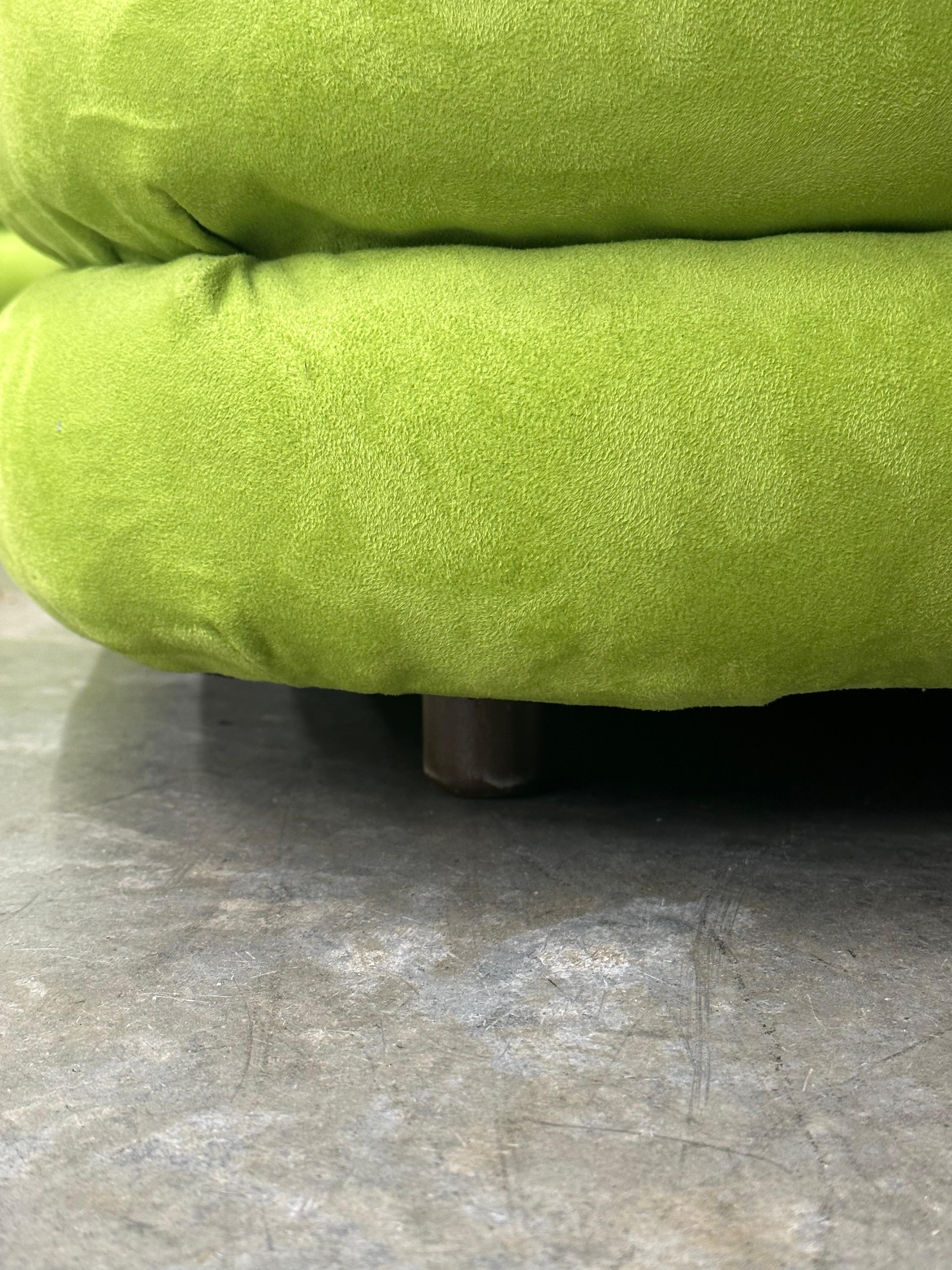 Upholstery Postmodern Serpentine Sectional With Stacked Base For Sale