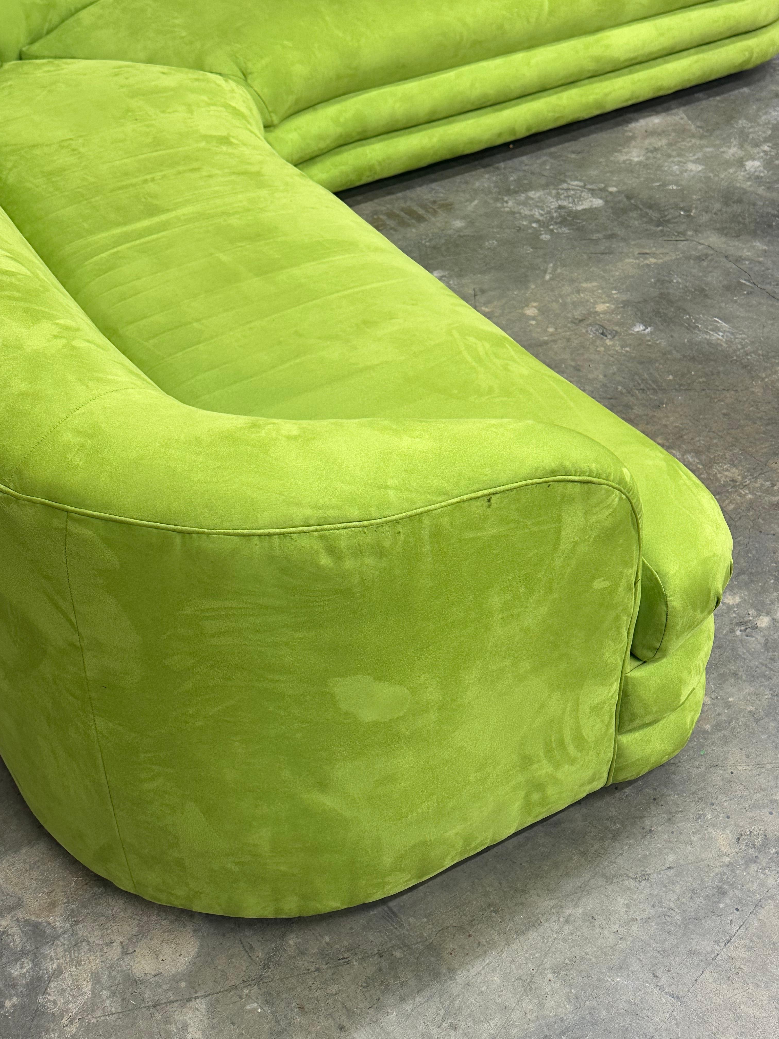 Postmodern Serpentine Sectional With Stacked Base For Sale 1