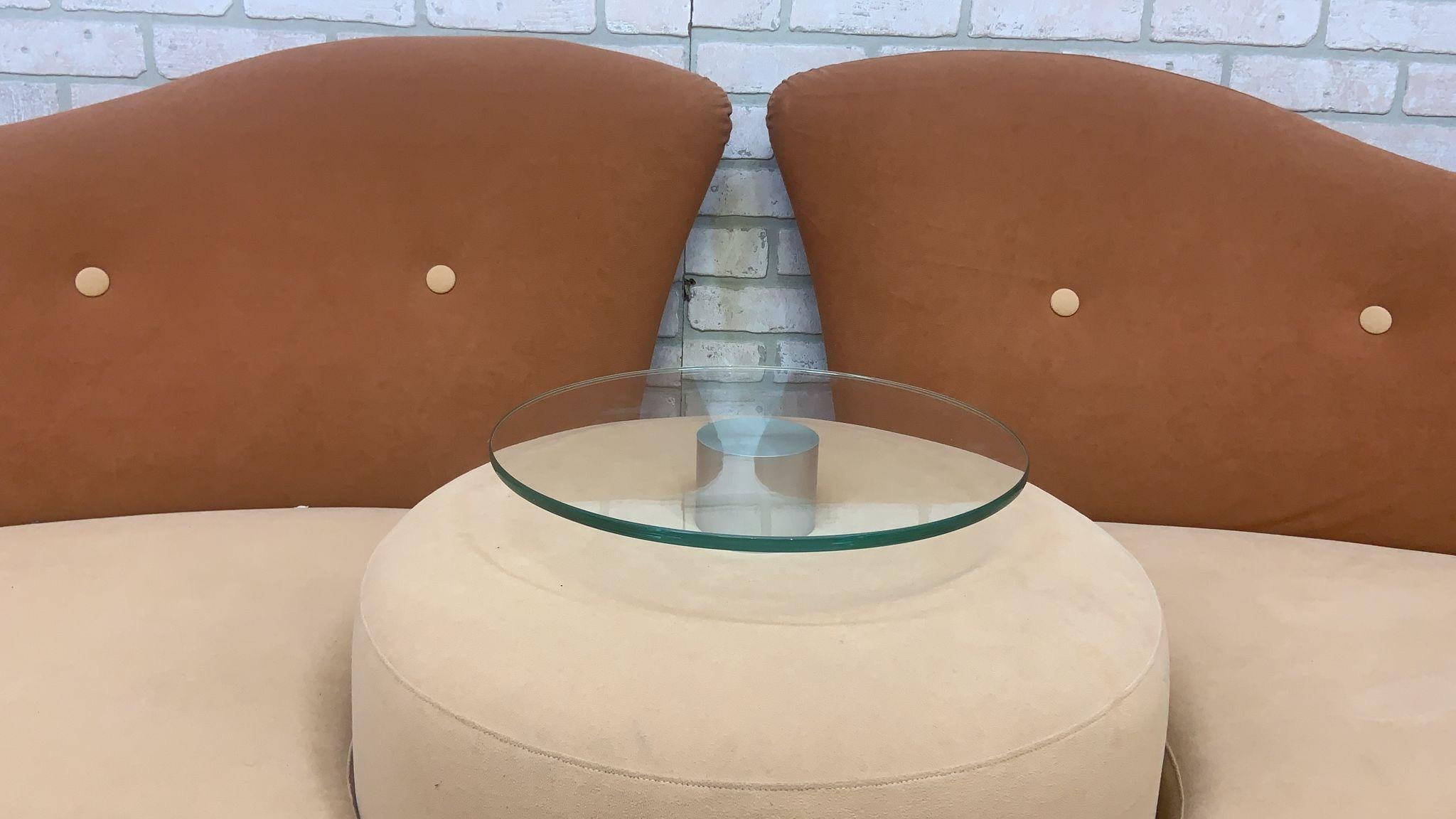 Postmodernes Serpentinen-Sofa-Set mit Glasplatte und Cocktailtisch - 4er-Set im Angebot 5