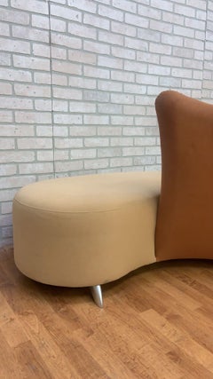 Postmodern Serpentine Sofa Set with Glass-Top Cocktail Table - 4 Piece Set