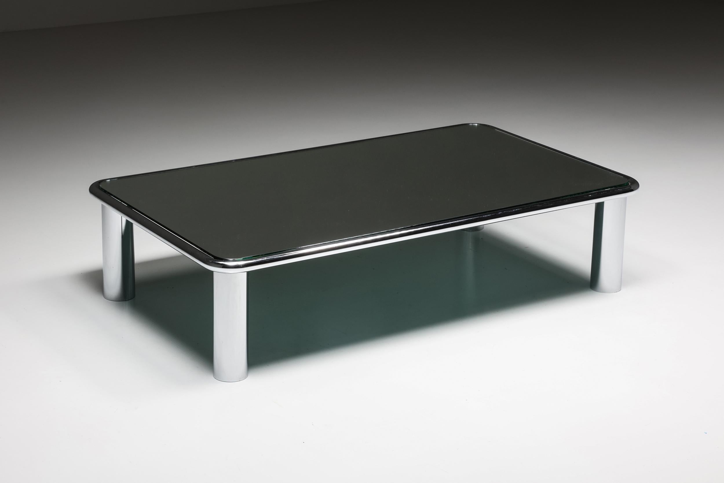 Italian Postmodern Sesann Mirrored Coffee Table by Gianfranco Frattini for Cassina, 1968