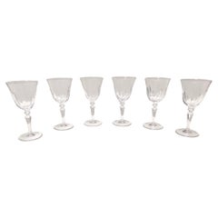 Vintage Postmodern Set of 5 Baccarat Crystal Champagne Coupes, France