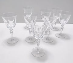 Postmodern Set of 8 Baccarat Crystal Champagne Coupes, France