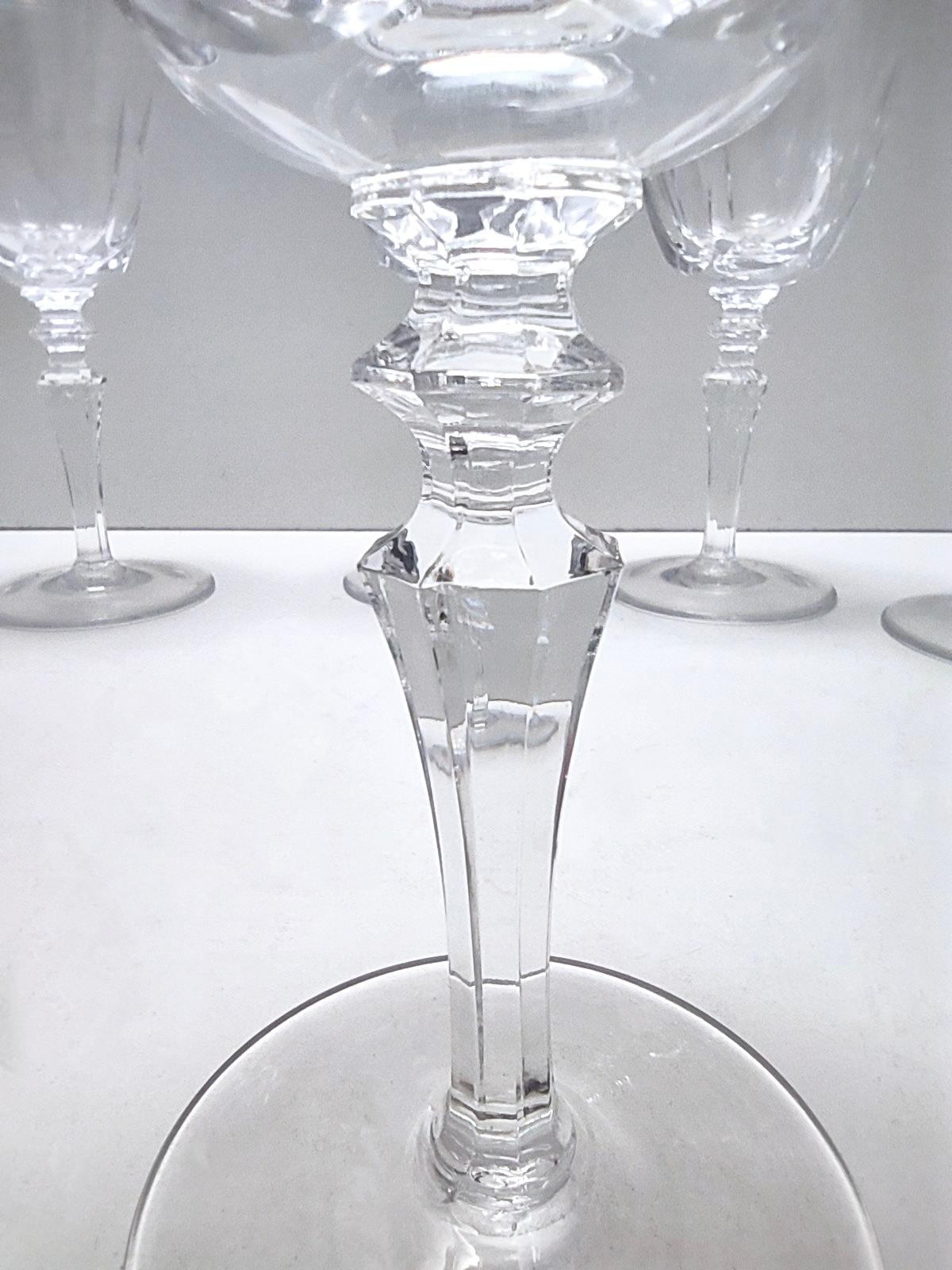 Postmodern Set of 8 Baccarat Crystal Champagne Coupes, France 2