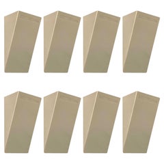 Postmodern Set of Eight Gold Metal Wall Sconces by Estiluz, Barcelona, 1990s