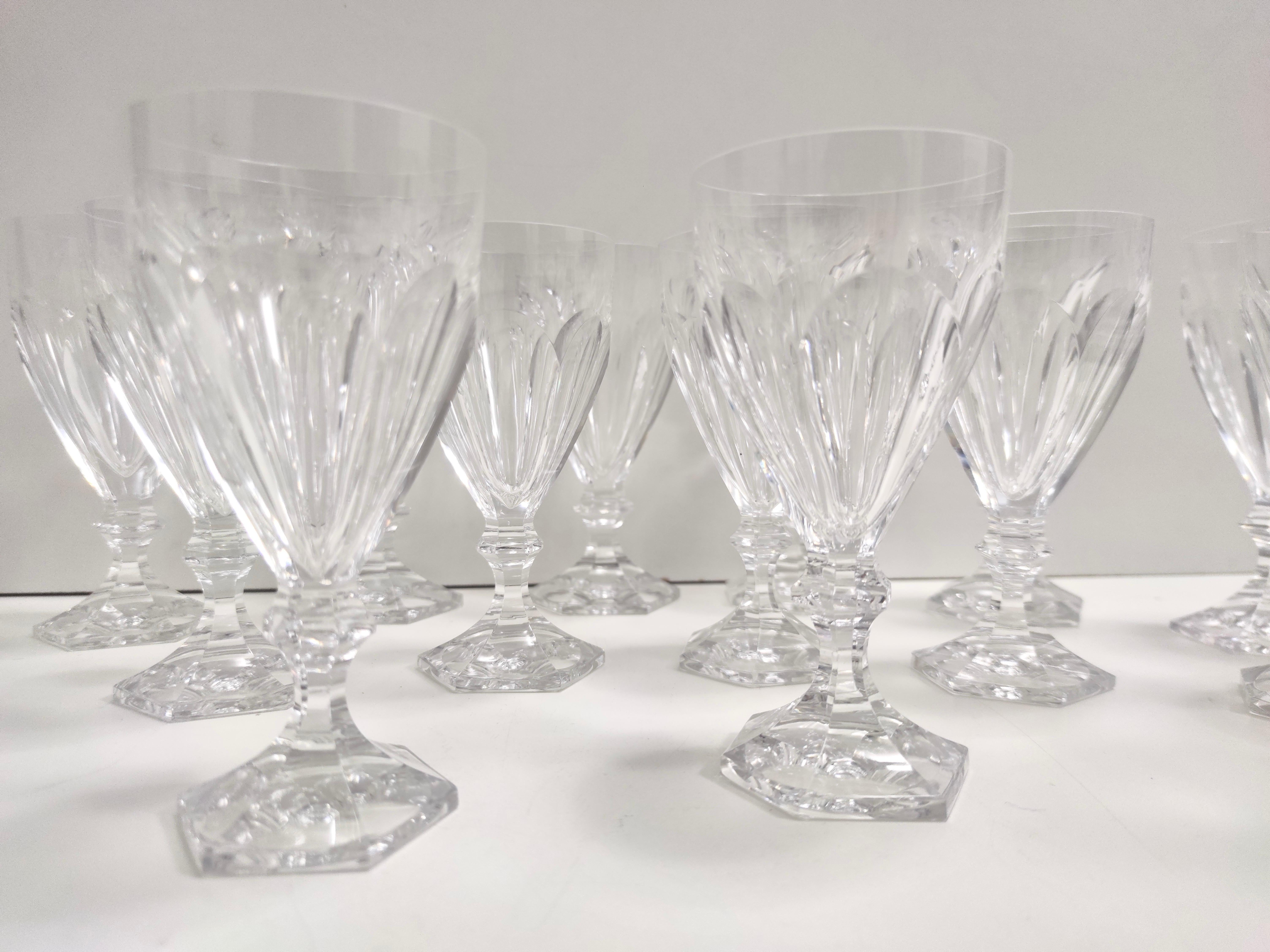 Postmodern Set of Eighteen Solid Crystal Drinking Glasses by Kosta Boda, Sweden For Sale 1