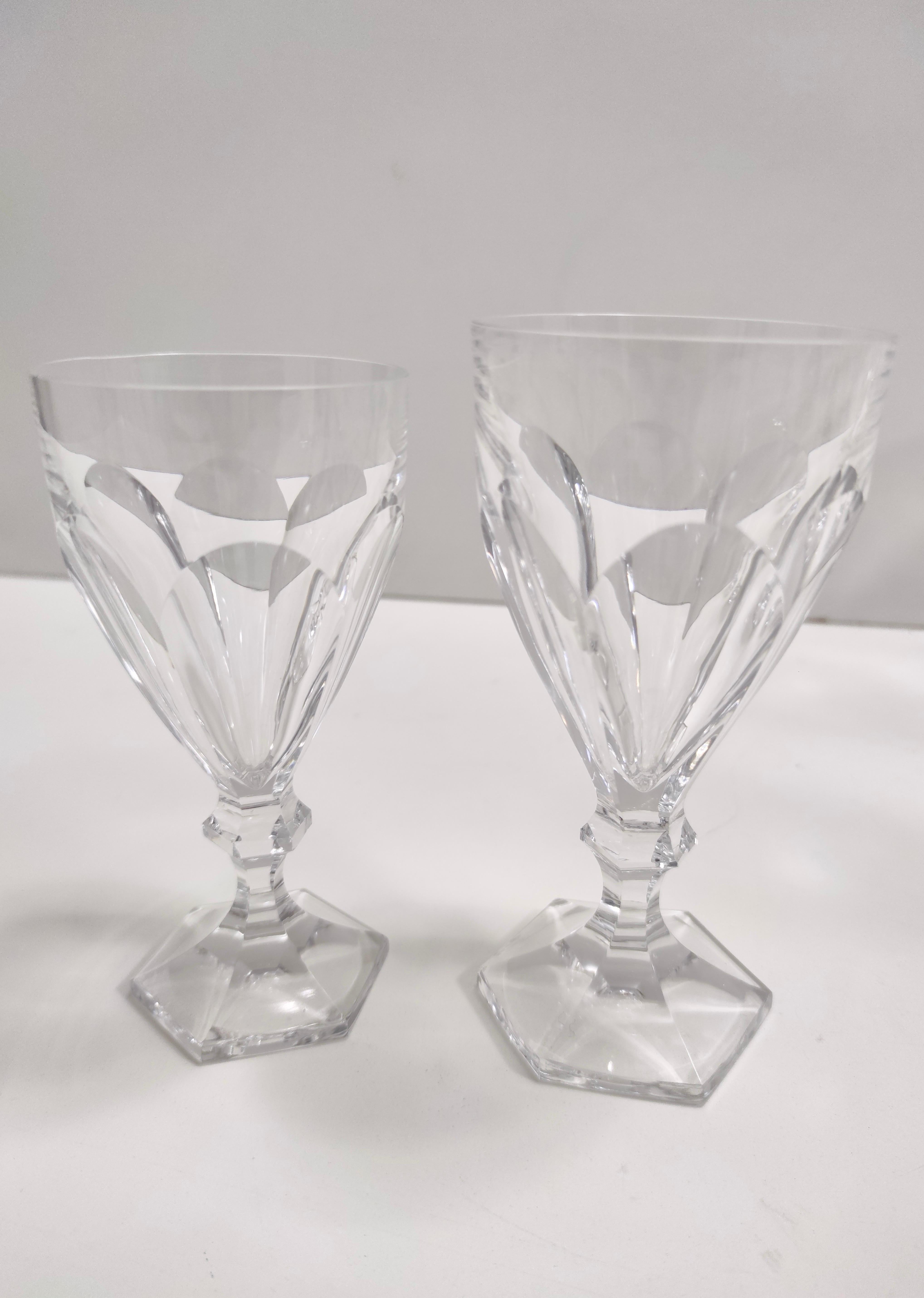 Postmodern Set of Eighteen Solid Crystal Drinking Glasses by Kosta Boda, Sweden For Sale 3
