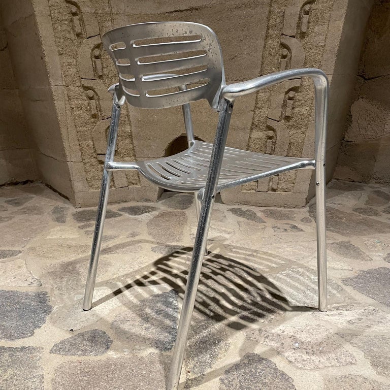 Postmodern Set of Five TOLEDO Chairs in Aluminium Knoll Pensi