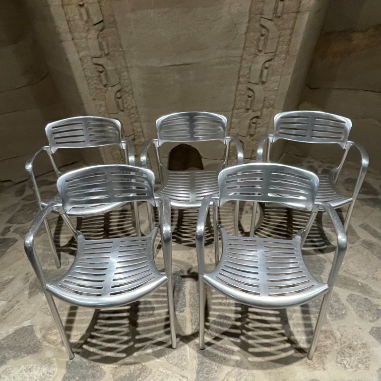 Post Modern Five Toledo Chairs Aluminum Knoll Pensi Amat Spain
