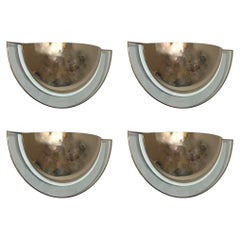 Postmodern Set of Four Large Gold Wall Sconces by Estiluz, Barcelona, 1980s