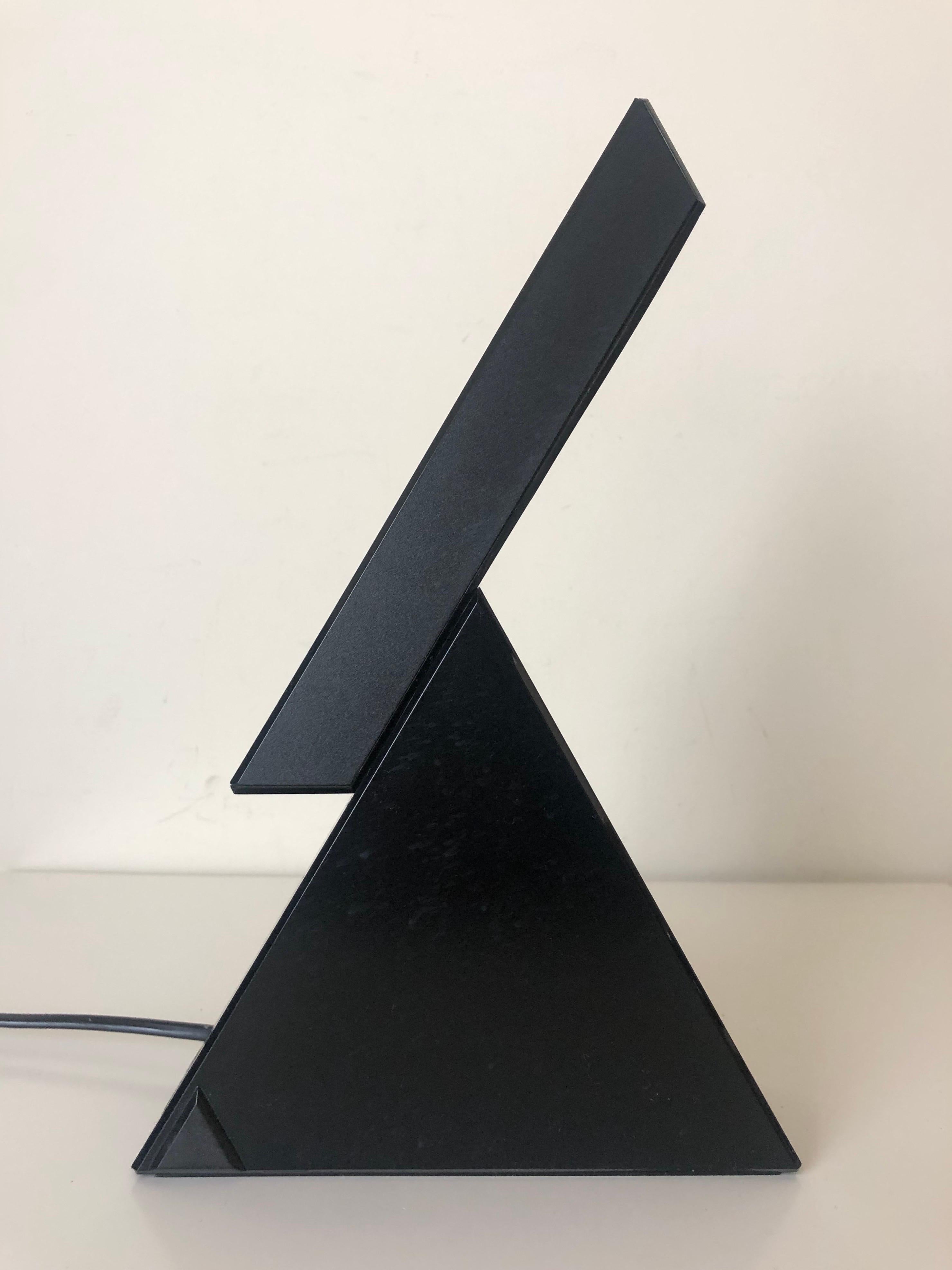 Unique Italian Set of Four Table Lamps by Mario Bertorelle, from 1980s. These pieces were designed and manufactured during the 1980s in Massanzago by JM RMD.
These table lamps are named Delta. Delta is the fourth letter of the Greek alphabet. These