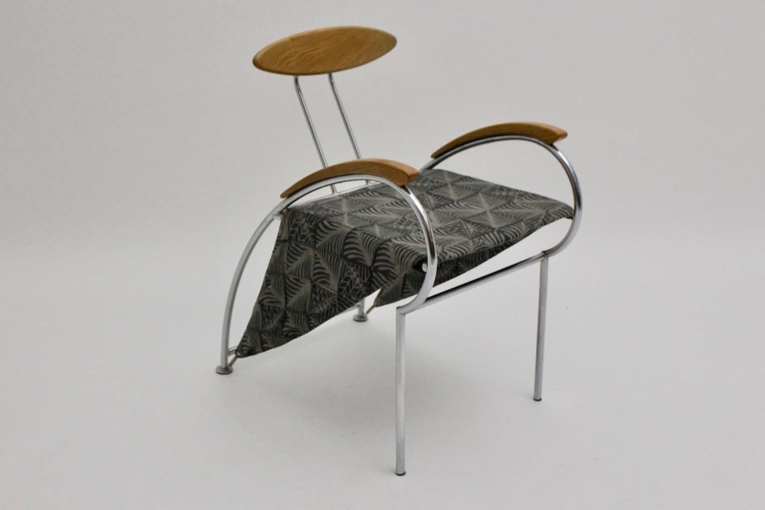 Metal Postmodern Set of Four Vintage Dining Chair Massimo Iosa Ghini Moroso 1988 Italy For Sale
