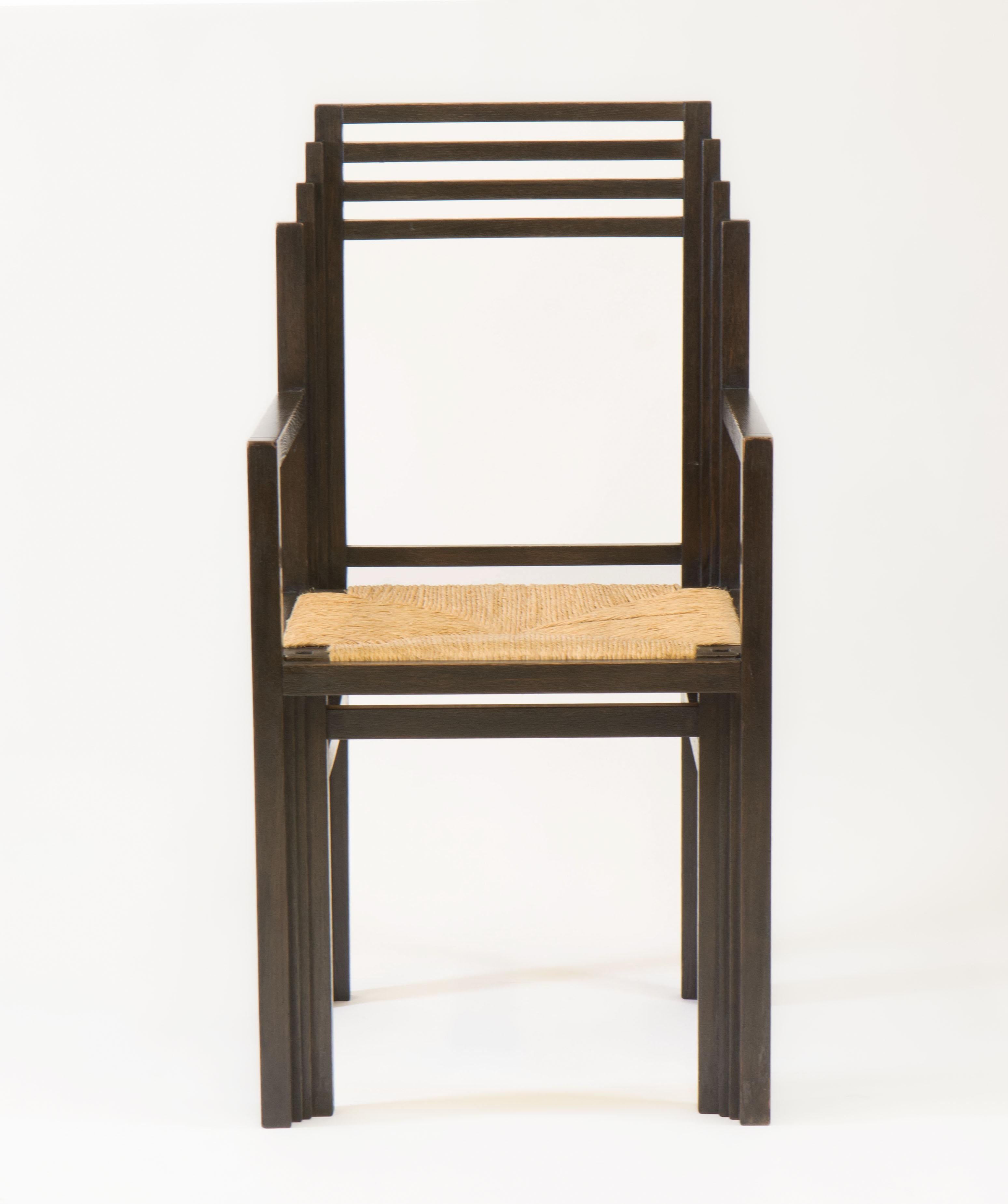 Austrian Postmodern Set of Six Dining Chairs Attributed to Hans Hollein, 1980s