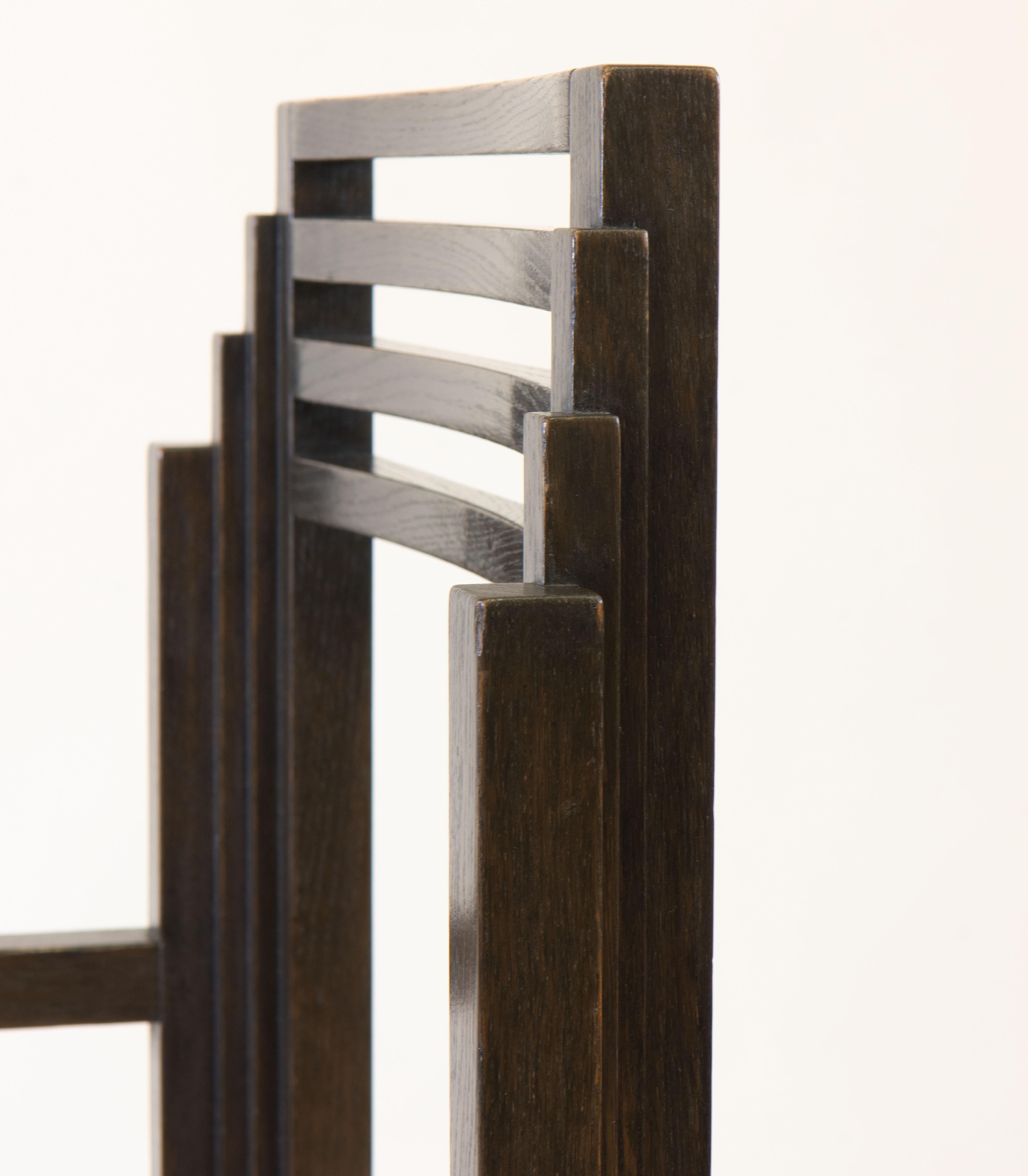 Ebonized Postmodern Set of Six Dining Chairs Attributed to Hans Hollein, 1980s